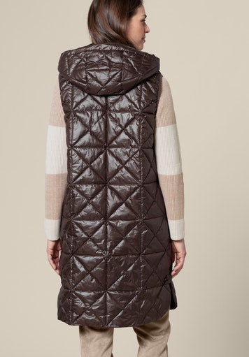 Long Padded Gilet - Wood