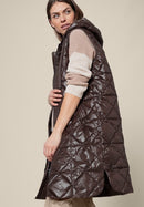Long Padded Gilet - Wood