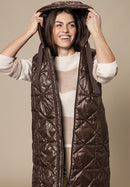 Long Padded Gilet - Wood