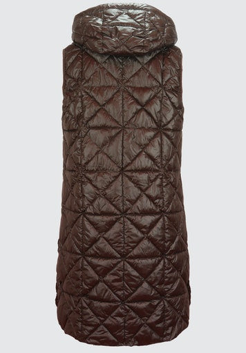Long Padded Gilet - Wood