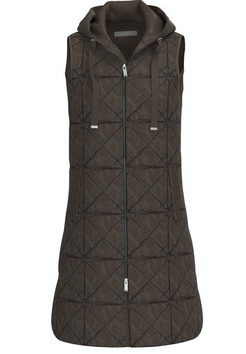 Long Padded Gilet - Wood