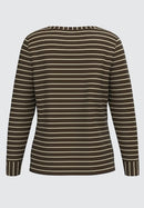 Long Sleeve Stripe Shirt - Brown