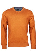 Plain V-Neck Jumper - Terracotta