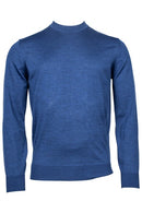 Merino High Neck Crew - Night Blue
