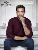 Merino High Neck Crew - Bordeaux