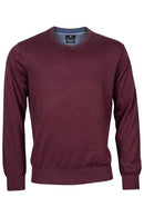 Plain V-Neck Jumper - Bordeaux