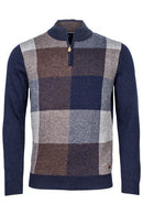 Lambswool 1/4 Zip Pullover - Dark Brown