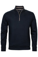 1/4 Zip Jacquard Sweatshirt - Dark Navy