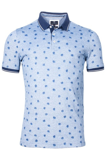 Printed Polo - Hell Blue