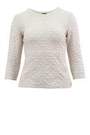 Self Pattern T-shirt - Panna Cotta