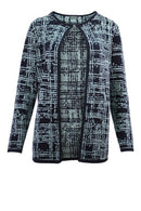 Ocean J Print Cardigan - Navy