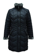 Fur Collar Down Short Coat - Navy