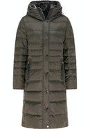 Fake Fur Hooded Down Coat - Olive