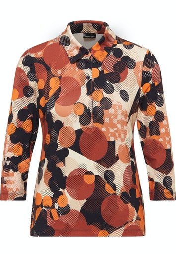 3/4 Sleeve Polo Shirt - Cinnamon