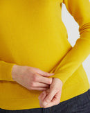Crew Neck Sweater in Pure Merino Wool - Mustard
