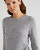 Crew Neck Sweater in Pure Merino Wool - Grey