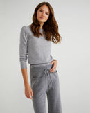 Crew Neck Sweater in Pure Merino Wool - Grey