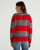 Basic Melange Crew Jumper - Red