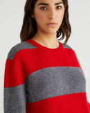 Basic Melange Crew Jumper - Red