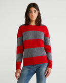 Basic Melange Crew Jumper - Red