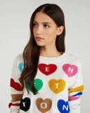 Iconic Woman Heart Crew Knit - Cream