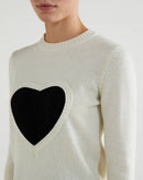 Iconic Woman Heart Crew Knit - Cream