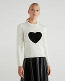 Iconic Woman Heart Crew Knit - Cream