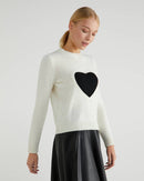 Iconic Woman Heart Crew Knit - Cream