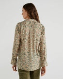 Floral Print Blouse - Light Green