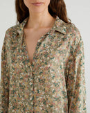 Floral Print Blouse - Light Green
