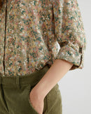 Floral Print Blouse - Light Green