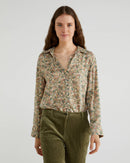 Floral Print Blouse - Light Green