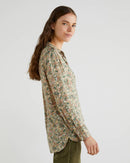 Floral Print Blouse - Light Green