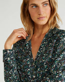 Floral Print Blouse - Black