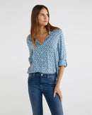 Floral Print Blouse - Green