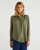 Basic Woman Plain Blouse - Khaki