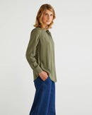 Basic Woman Plain Blouse - Khaki