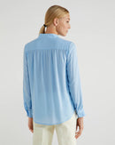 Basic Woman Plain Blouse - Light Blue