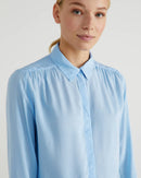 Basic Woman Plain Blouse - Light Blue