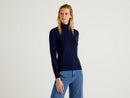 Basic Turtle Neck Jumper - Navy