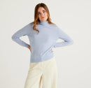 Basic Turtle Neck Jumper - Light Blue