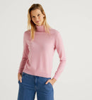Basic Turtle Neck Jumper - Baby Pink