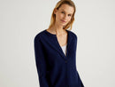 Virgin Wool Cardigan - Navy