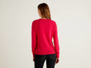 Virgin Wool Cardigan - Cerise