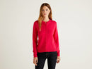 Virgin Wool Cardigan - Cerise