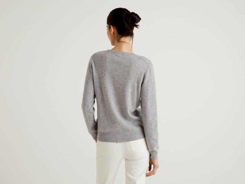 Virgin Wool Cardigan - Grey