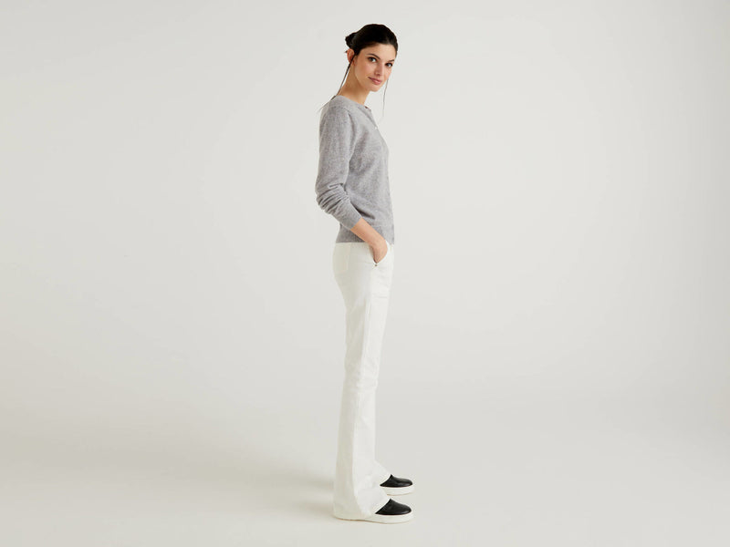 Virgin Wool Cardigan - Grey