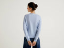 Virgin Wool Cardigan - Light Blue