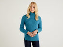 Vol Cable Polo Neck Jumper - Petrol