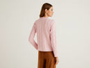 Cable Turtle Neck Jumper - Pink